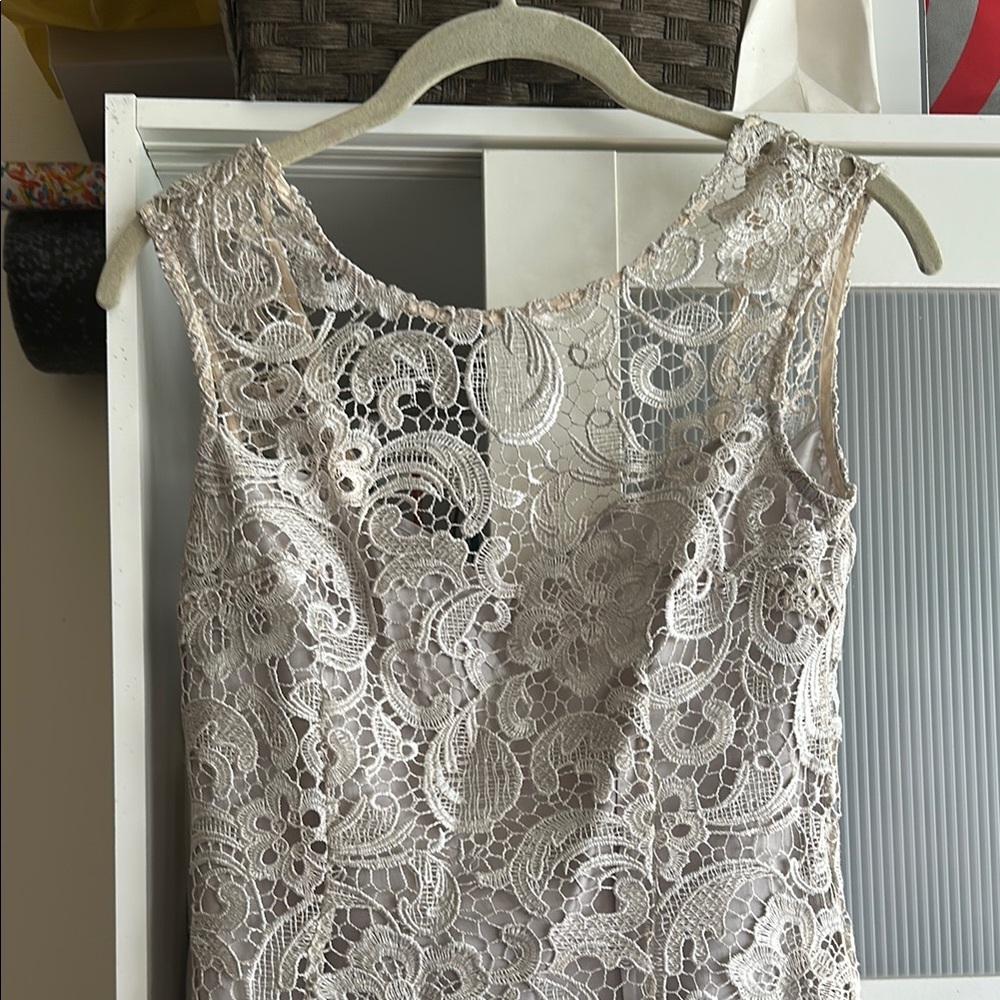 Alythea Lace Overlay Dress - Cream